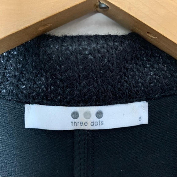[Three Dots] Black Heather Print  Jersey Knit Blazer - Picture 7 of 9